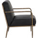 Lathan Charcoal Black Leather Lounge Chair